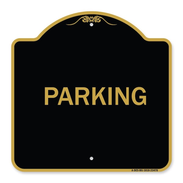 Signmission Designer Series Sign-Parking, Black & Gold Aluminum Architectural Sign, 18" x 18", BG-1818-23478 A-DES-BG-1818-23478 - main